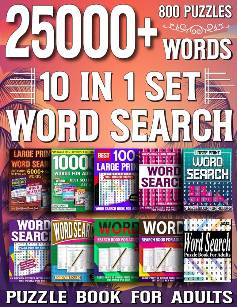10 in 1 Set Word Search Puzzle Book For Adults: 25000+ Words & 800 Puzzles: Publication, Mr Sumir: 9798392650194: Amazon.com: Books 10-in-1-set-word-search-puzzle-book-for-adults-25000-words-800-puzzles-publication-mr-sumir-9798392650194-amazon-com-books