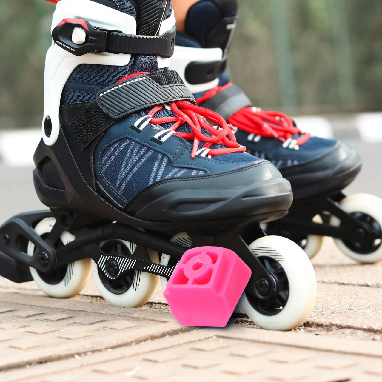 WOONEKY Bloque De Freno Universal para Patines Infantiles Patines En Línea Pastillas De Goma Antideslizantes para Frenado Seguro Fácil Instalación Y Resistente Al Desgaste