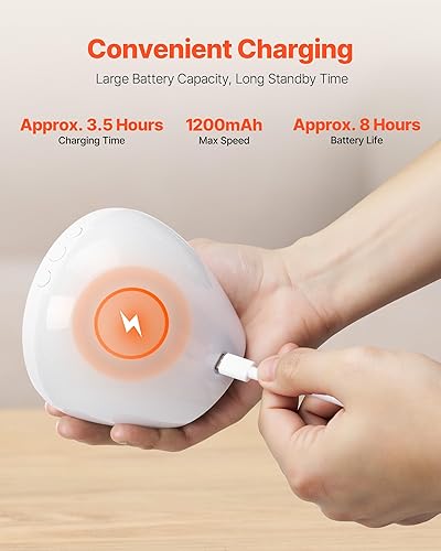 Miniatura 4 de VEVOR Máquina de sonido, 18 sonidos relajantes de sueño y luz nocturna de 7 colores, máquina de sonido de ruido blanco 5 en 1 con alarma dual,