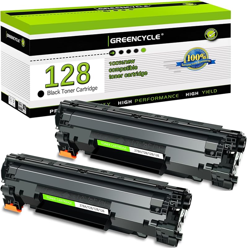 greencycle Compatible Toner Cartridge Replacement for Canon 128 CRG128 | Work with ImageCLASS D530 D550 MF4770N MF4890DW MF4880DW LBP6230DW MF4450 MF4570DN Faxphone L100 L190 Printer - Black 2 Pack