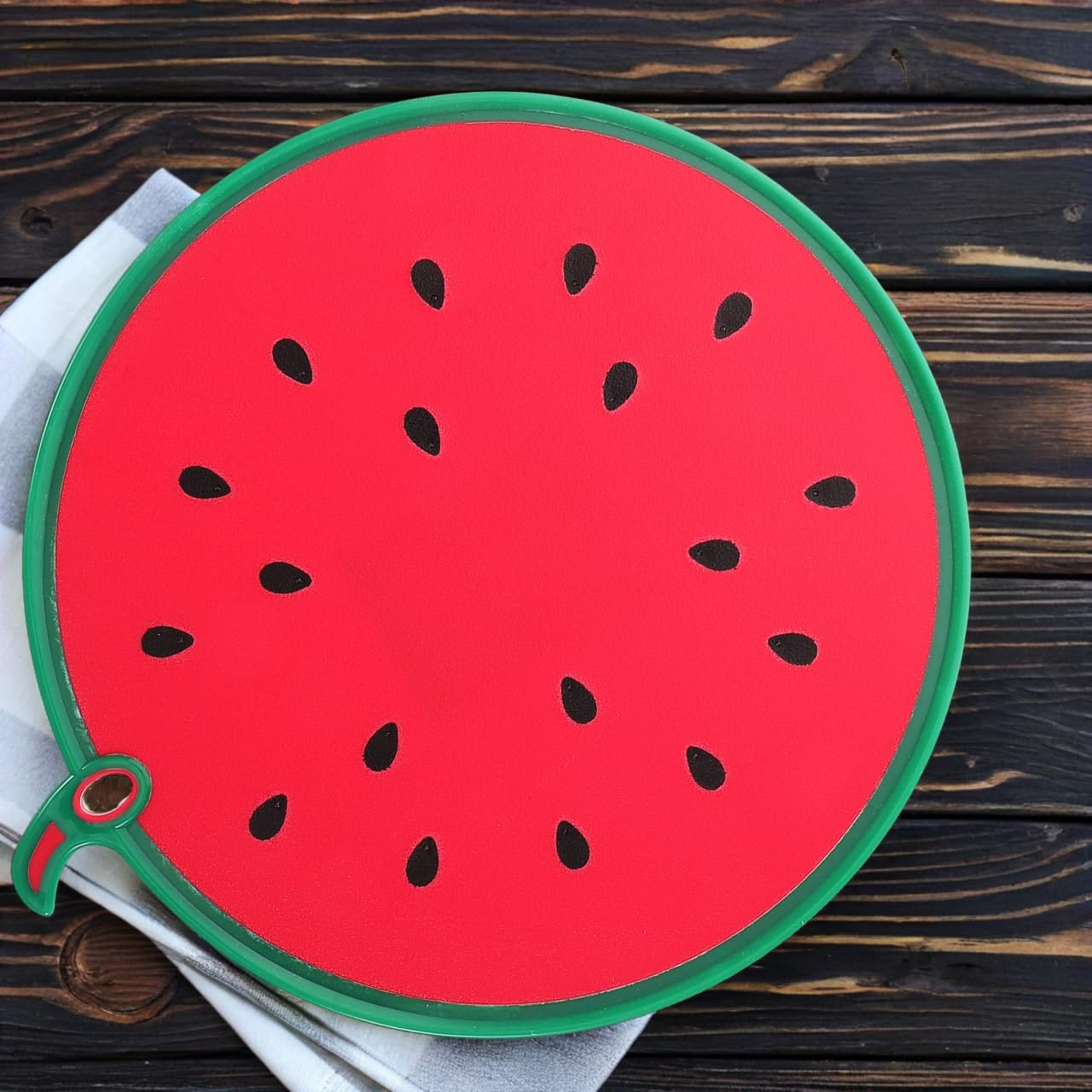 Mehrzweck-Schneidebrett Wassermelonenform 11.81X10.83 Zoll Mit Saftrille Und Rutschfestem Griff Für Obst Gemüse Babynahrung Spülmaschinenfest