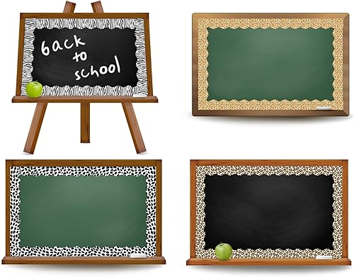 Miniatura 4 de AnyDesign Tablero de anuncios de 69 pies con estampado de animales, selva, leopardo, cebra, vaca, jirafa, colorido, troquelado, borde festoneado