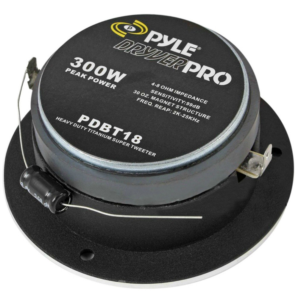 PAREJA DE SUPER TWEETER PYLE PDBT18 DE 300 WATT RMS Y 600 WATT MAX A PAREJA DE 10,00 CM DE DIÁMETRO 4" Y 99 DB X PUERTAS PORTERO ES MONTANTES COCHE CON REDUCIDA PROFUNDIDAD' 3,60 CM