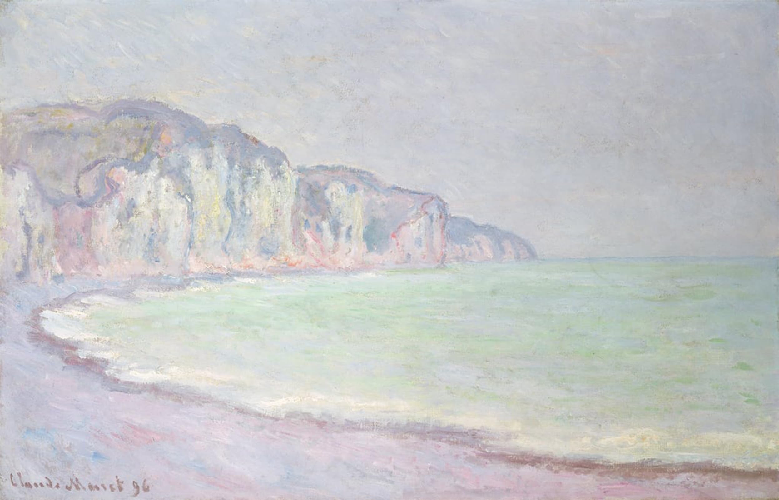 ARTXLXXBN Famous Art Print Poster Vintage Wall Art Cliffs At Pourville by Claude Monet Canvas Art Poster for Home Decor 60x90cm