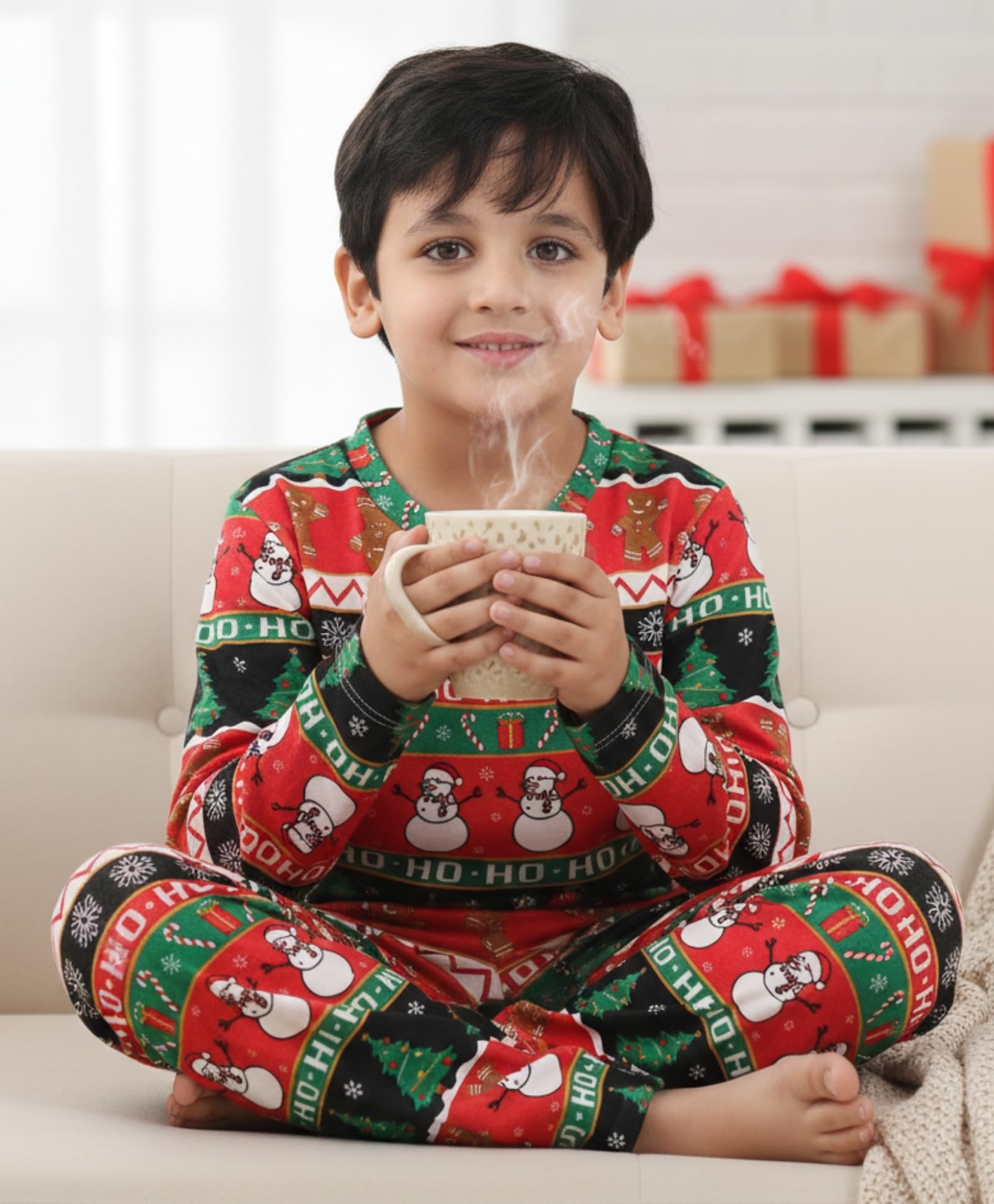 ANTHRILO Christmas RED Long Sleeve Pyjama Set - RED | 9-10 Years - Image 6 thumbnail