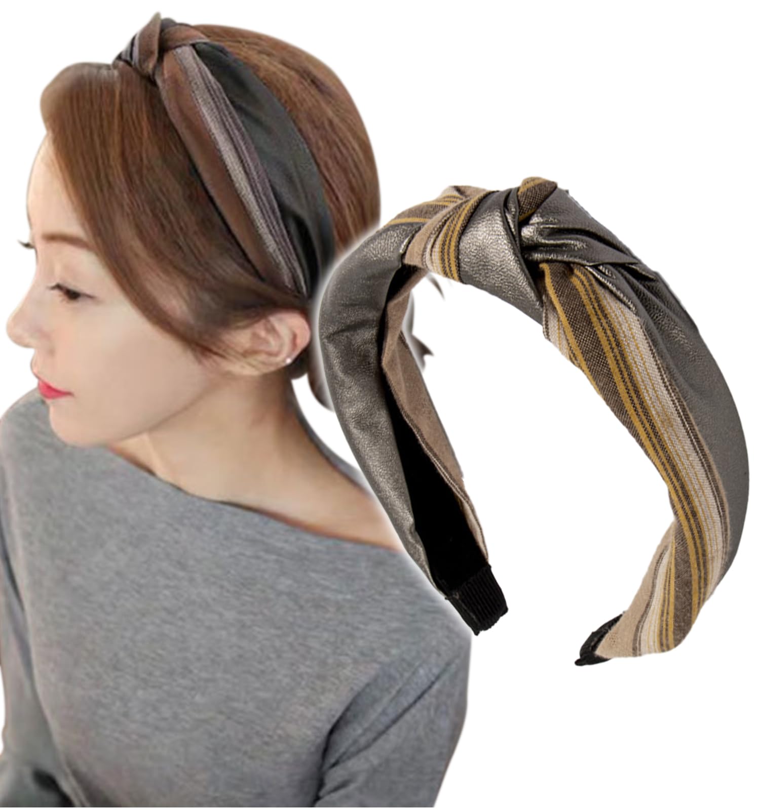 Amazon.co.jp: [Herbeluemily] カチューシャ ヘアバンド PUレザー 幅広