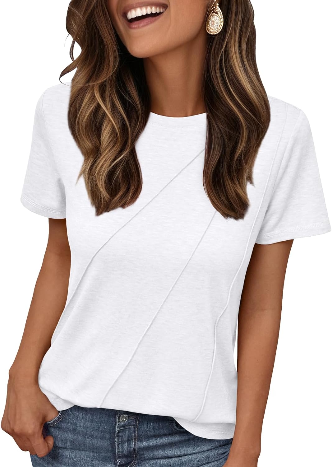AUTOMET Women’s Short Sleeve Tops Crewneck T-Shirts Summer Casual Shirts