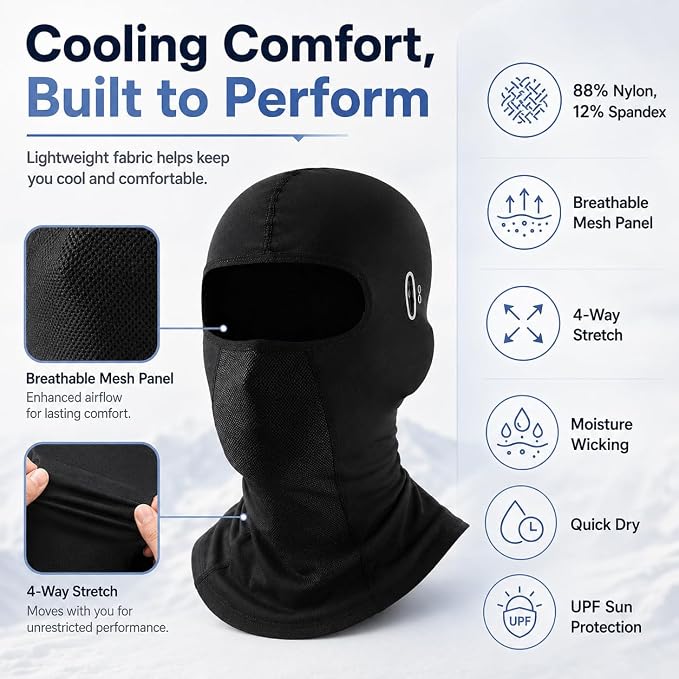 Balaclava para Hombre y Mujer, respirable para deportes al aire libre miniatura 5