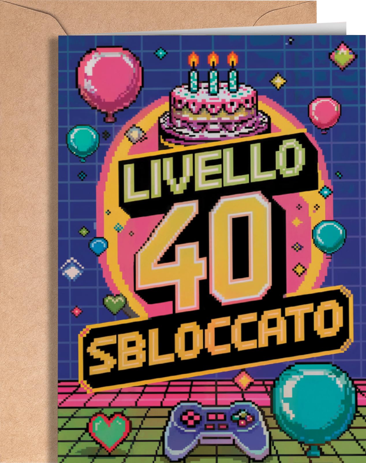 Biglietto Auguri 40 Anni Donna – Numero Oro Con Foglie Tropicali – Old English Company - 4
