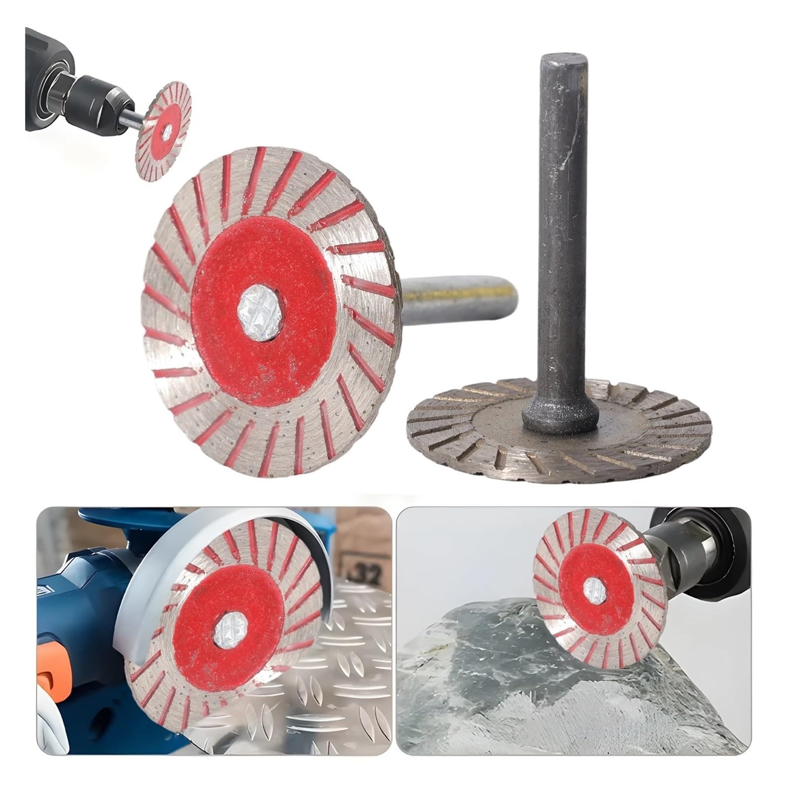 1/10 stücke Mini Kreissägeblatt Set Trennscheibe Holz Stein Granit Rad Drehwerkzeug(Red,10pcs)