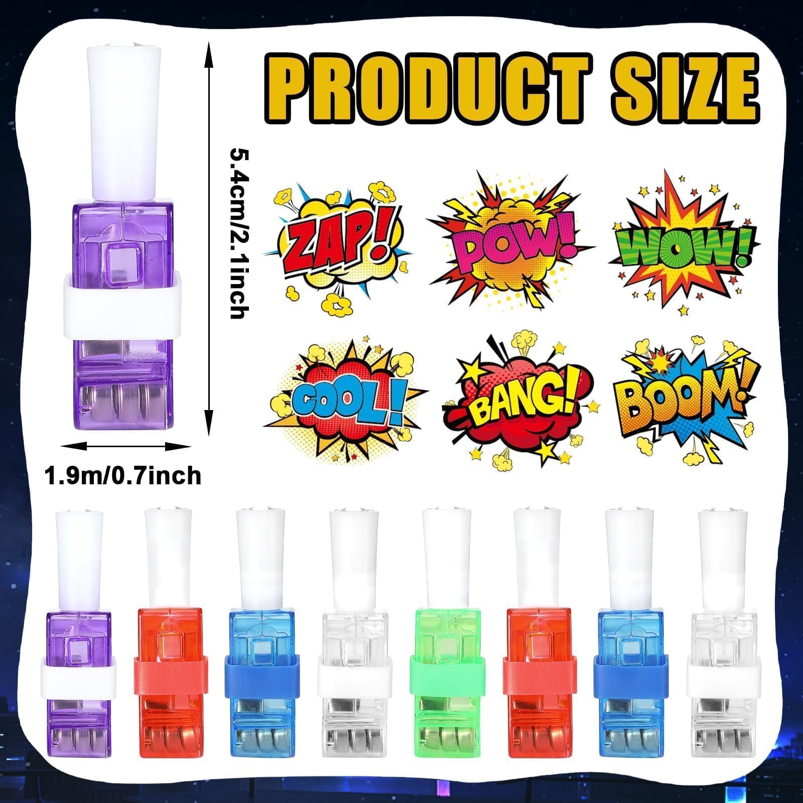 CHUNNIN 36 PCS Super Theme Hero Party Favors Hero LED Light Up Finger Lights, Glow in the Dark Hero Party Finger Light Bulk for Chriatmas Goodie Treat Bags Stuffers Super Birthday Party Supplies