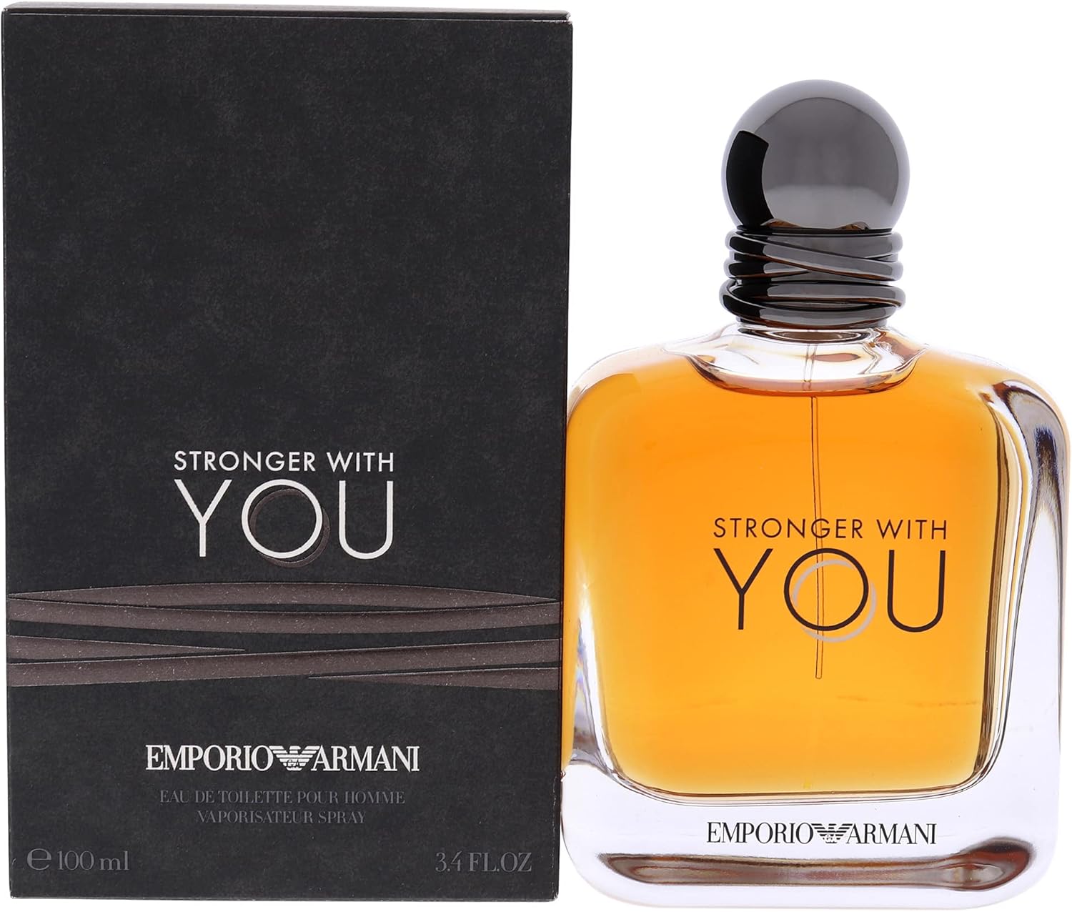 Armani Beauty, Stronger With You Eau de Toilette, Giorgio Armani Perfume Masculino, Fragrância Fougère Amadeirada com Notas Sálvia, Castanha, Baunilha e Lavanda