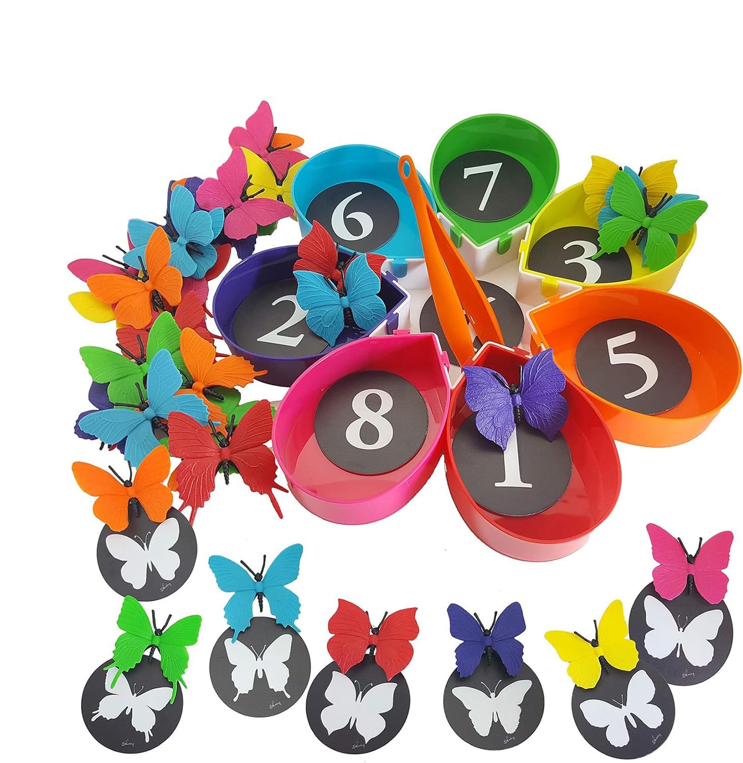 Skoolzy Butterfly Color Sorting Toys, Counting Toddler Toys