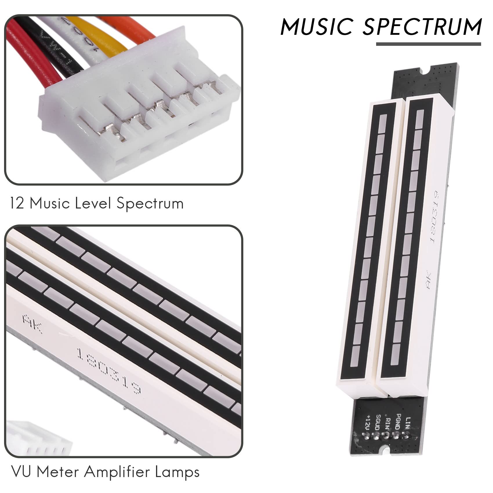 Amazon | Gkikirty デュアル12音楽レベルインジケーター、LED