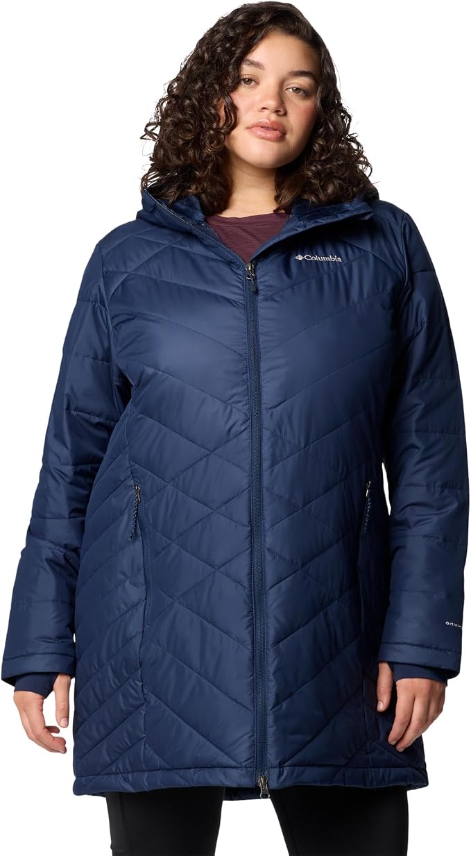 Columbia Heavenly Long Hooded Jacket, Chaqueta Acolchada Con Capucha para Mujer