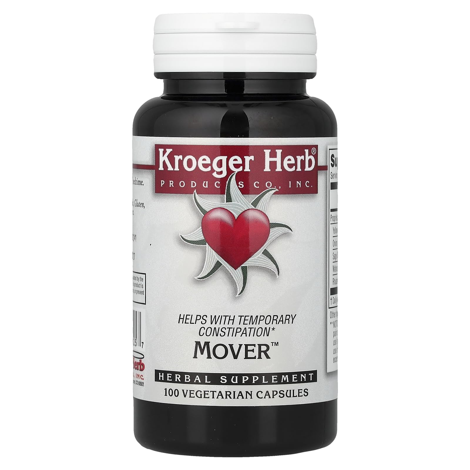 Kroeger Herb Mover Vegetarian Capsules, 100 Count
