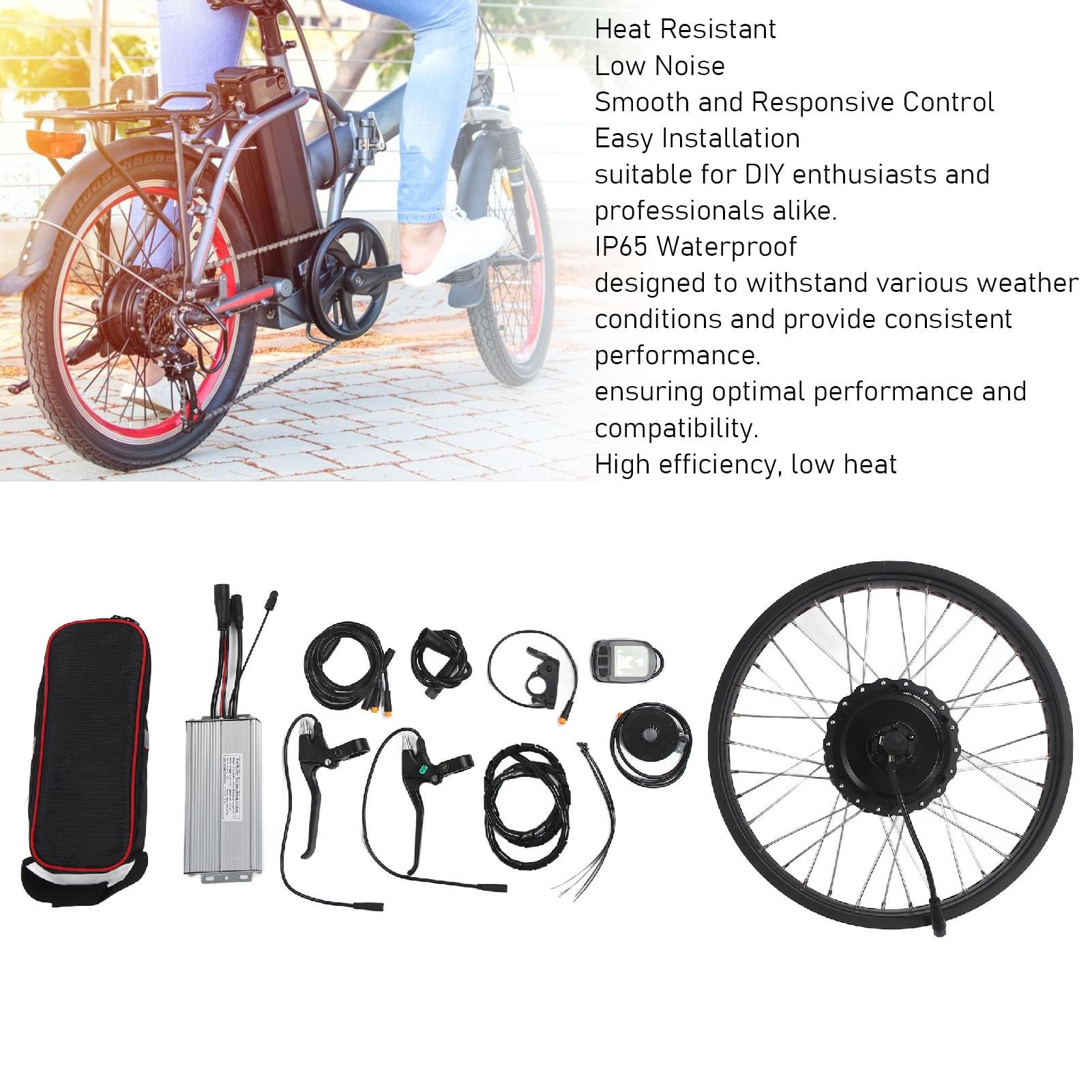 Kit di Conversione Bici Elettrica da 2000 W 48 V Display a Colori Kit Motore del della Ruota Posteriore con Prestazioni Potenti per Avventure all'Aria Aperta Kit di Conversione Bici Elettrica da 2000 W 48 V Display a Colori Kit Motore del della Ruota Posteriore con Prestazioni Potenti per Avventure all'Aria Aperta