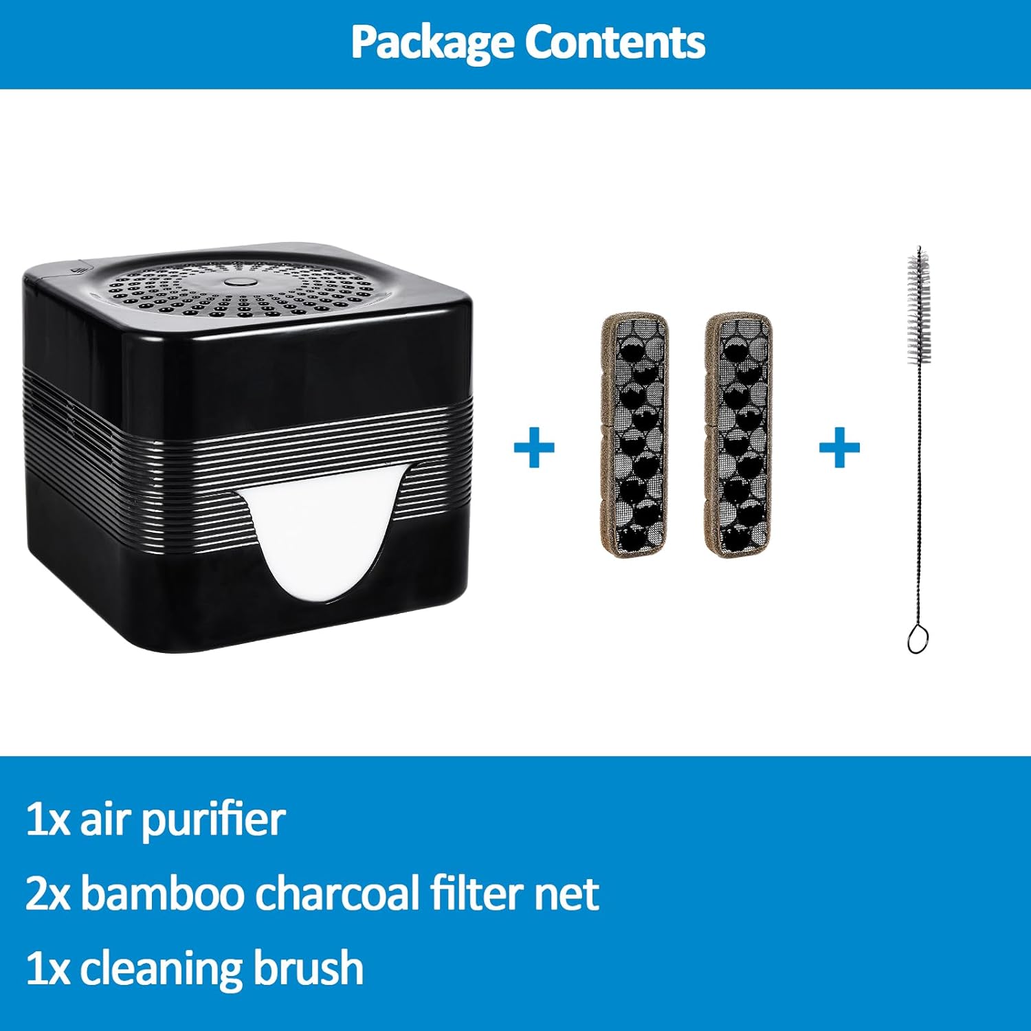 Water-Based Purifier Air Washer, Revitalizer with 7 Color LED Lights- Plus Small Air Cleaner with Filter Net and Warm Color LED Nightlight, for Home, Office, Room