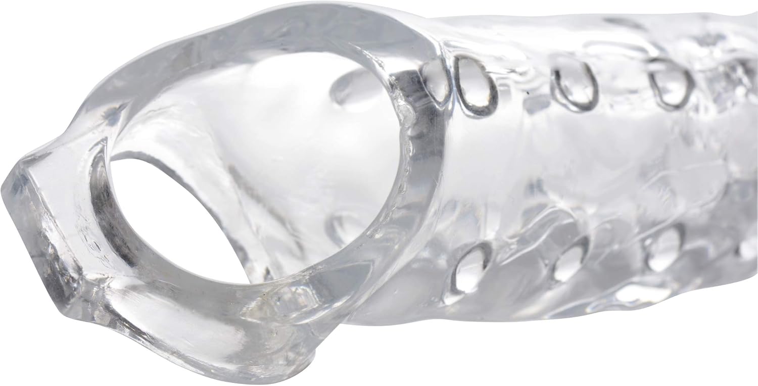 Size Matters 3 Inch Clear Extender Sleeve – Rubber Penis Extension, Cock Sleeve Enlarger, Adult Sex Toy for Men, 10.75" Length.