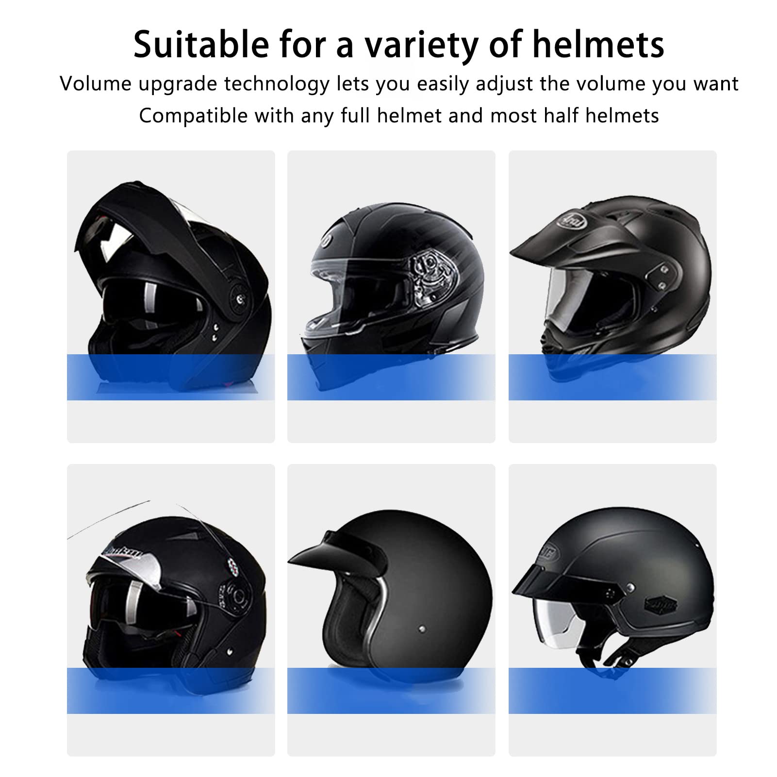 Zestaw słuchawkowy do kasku motocyklowego, zestaw słuchawkowy Bluetooth z interkomem z redukcją szumów Stereo, głośnik bez użycia rąk Sterowanie połączeniami muzycznymi Automatyczne odbieranie, czas c