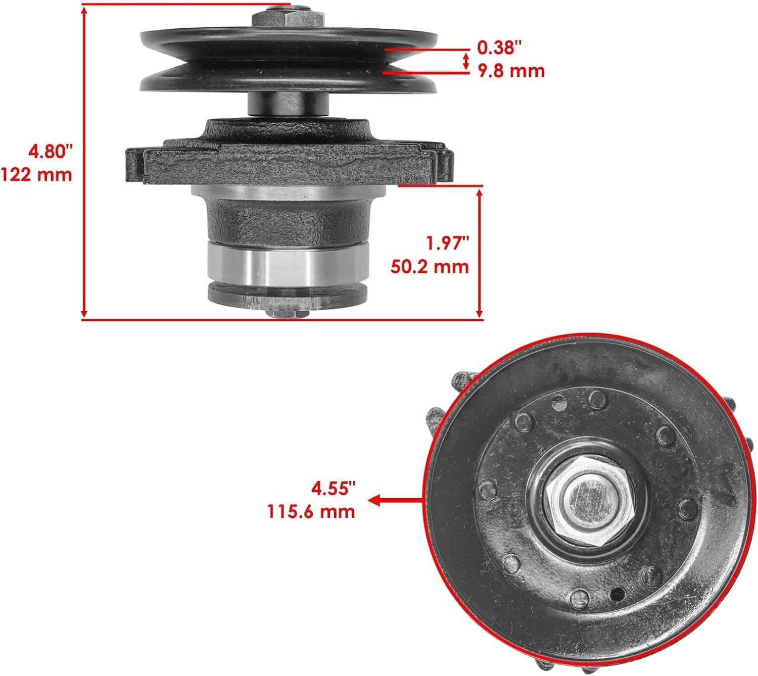 3X Spindle Compatible with John Deere 180 38" 46" 48" Deck AM105409 Lawn Mower
