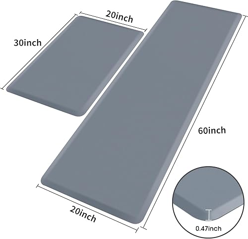 Miniatura 169 de HappyTrends Tapete de cocina [2 piezas] acolchado, cómodo, antifatiga, impermeable, antideslizante, tapete de espuma ergonómica gruesa y perfecta
