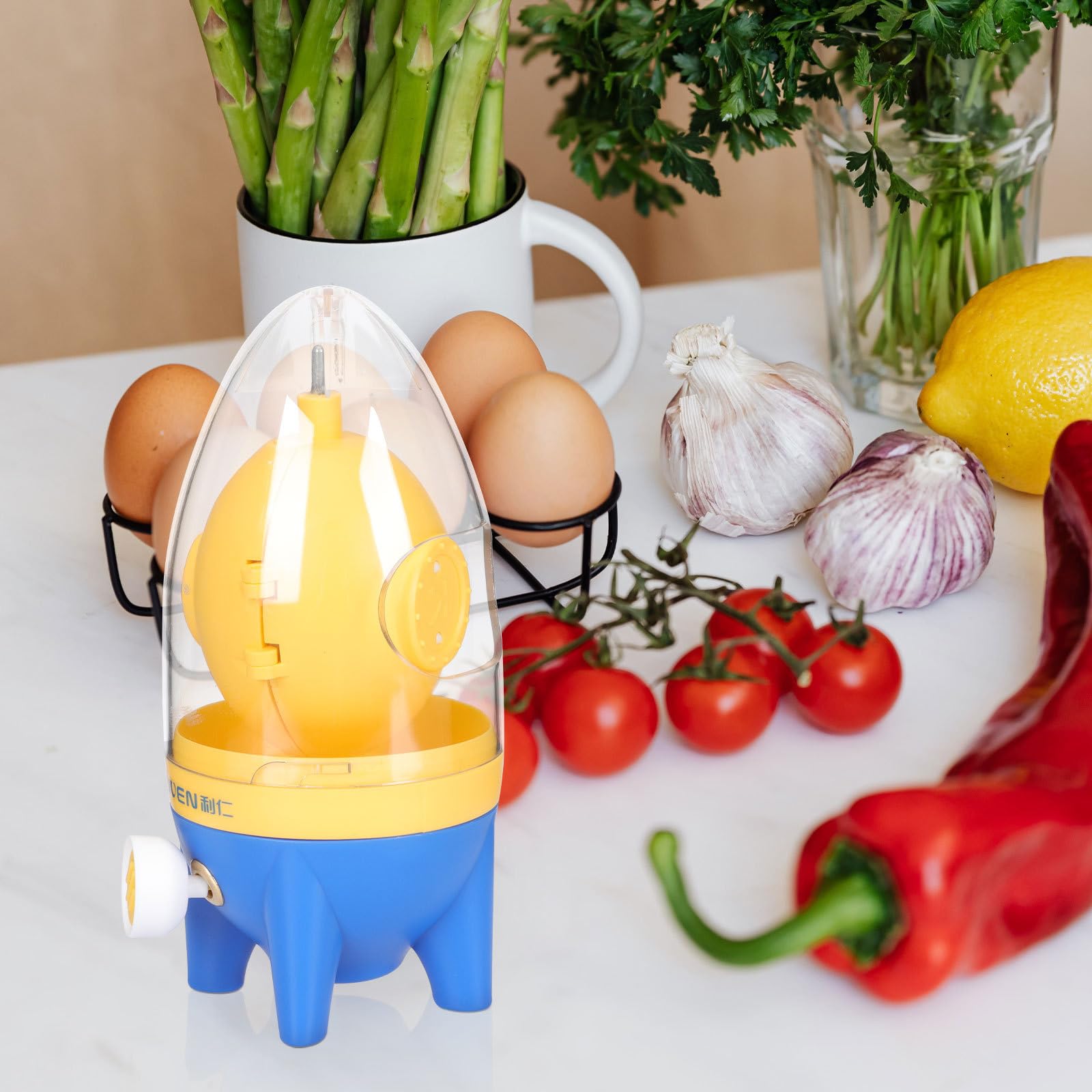 Manueller Schneebesen Ei Homogenizer- Tool Eierweiß- Yolk- Mixer Kabelloser Handmixer Ei Whisk Mixer. Küchenhelfer Ei-mix-tool Eierzieher Ei- Mischwerkzeuge Milch Abs Geschält