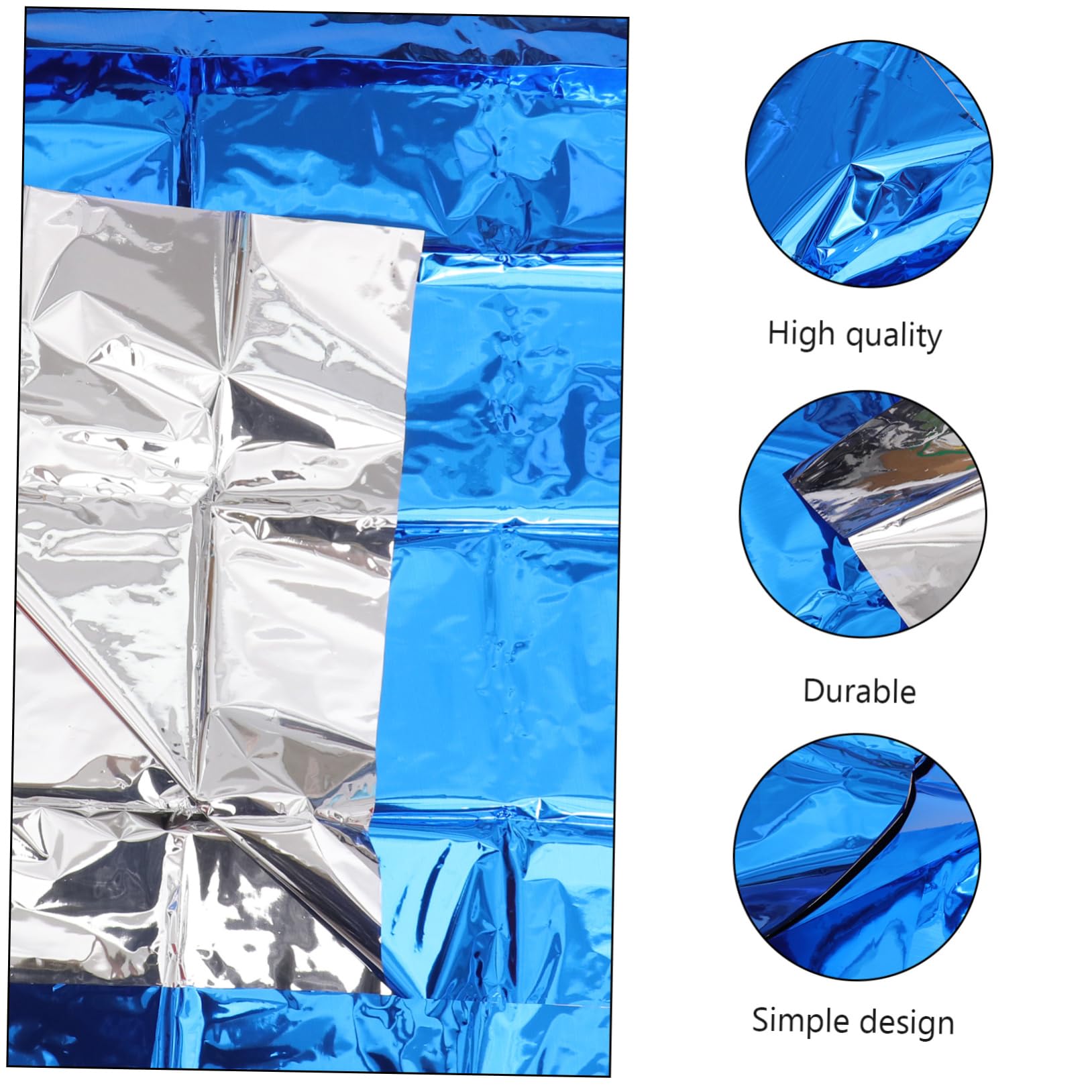 BRIGHTFUFU 2pcs Blue Aluminum Film Tablecloth Waterproof Disposable for Parties Events