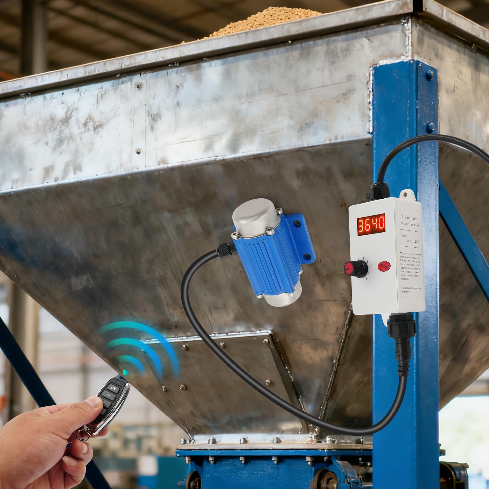 Silnik wibracyjny DC 12 V, regulowany 7000 obr./min | Mini elektryczny silnik wibracyjny, z 9-biegowym regulatorem prędkości obrotowej, do urządzeń mechanicznych, górnictwa