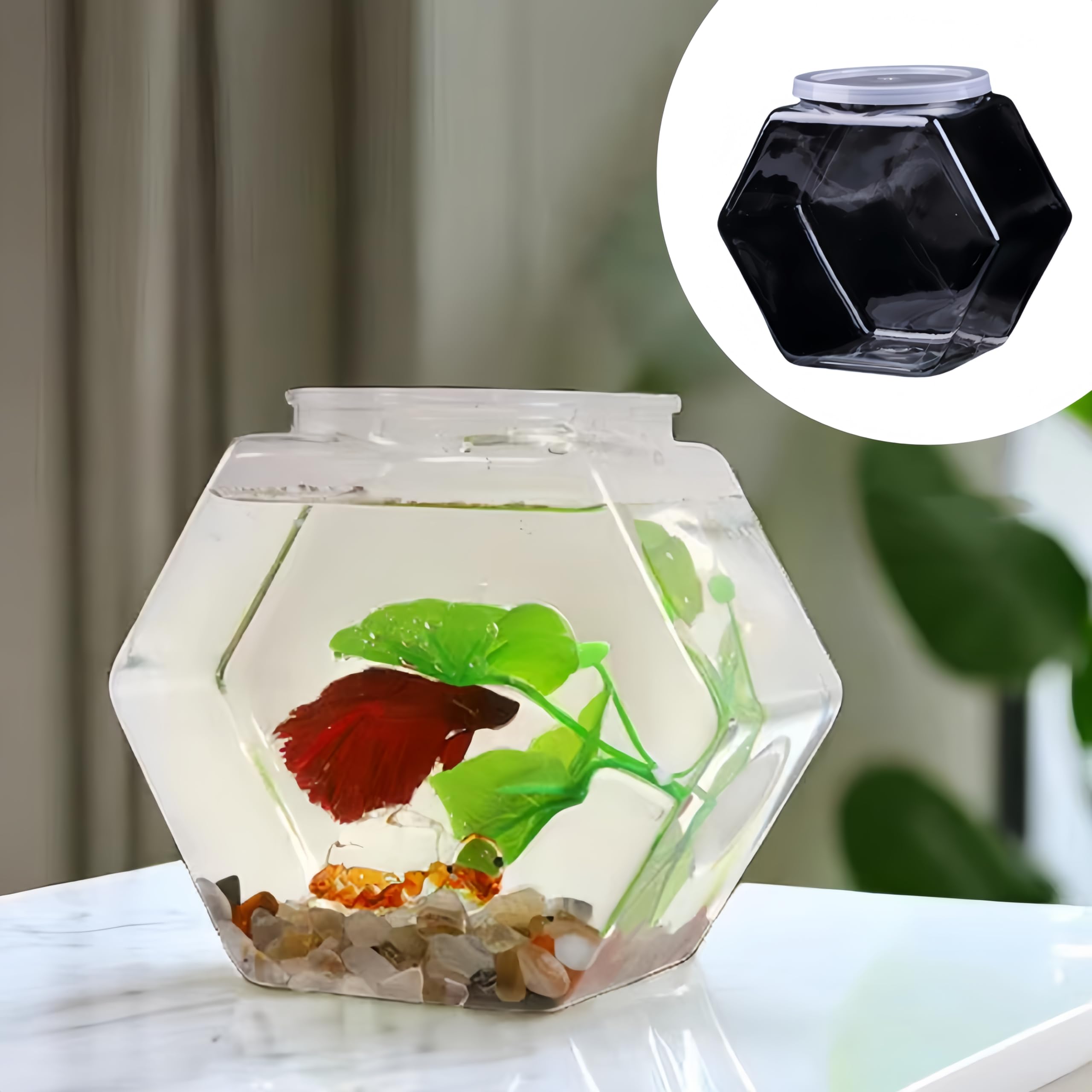Tarros de caramelos de plástico con tapas, 4 unidades de tarros de caramelos hexagonales, de plástico, con tapa, recipiente para alimentos de boca ancha, recipiente para alimentos reutilizable
