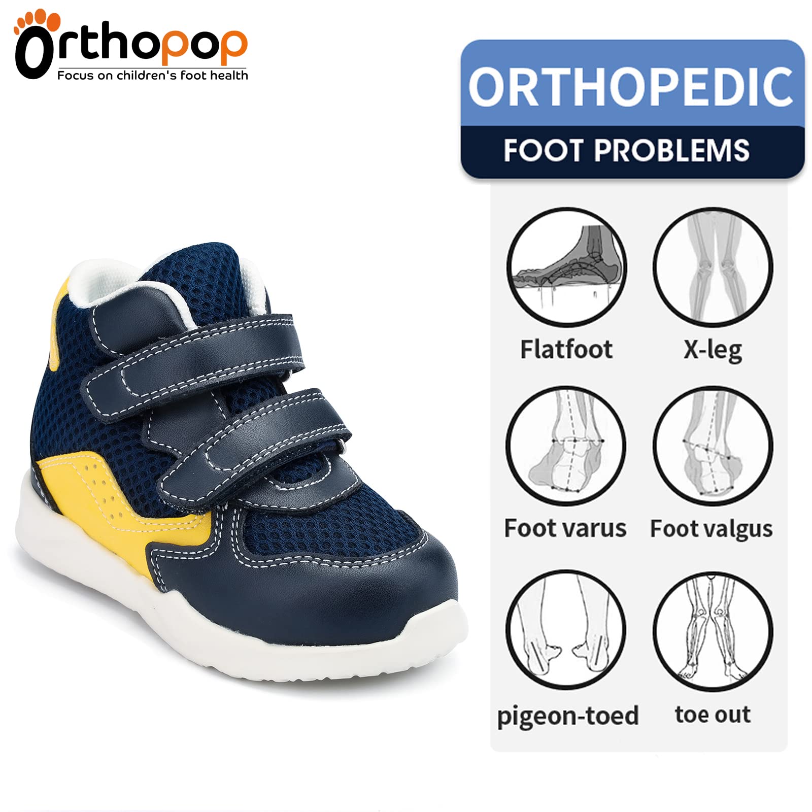 Zapatos ortopédicos para niños y jóvenes, Botas de Tela Vaquera con Soporte para el Arco y el Tobillo, Suelas Antideslizantes, corrigen los pies Planos y el valgo/varo de los niños