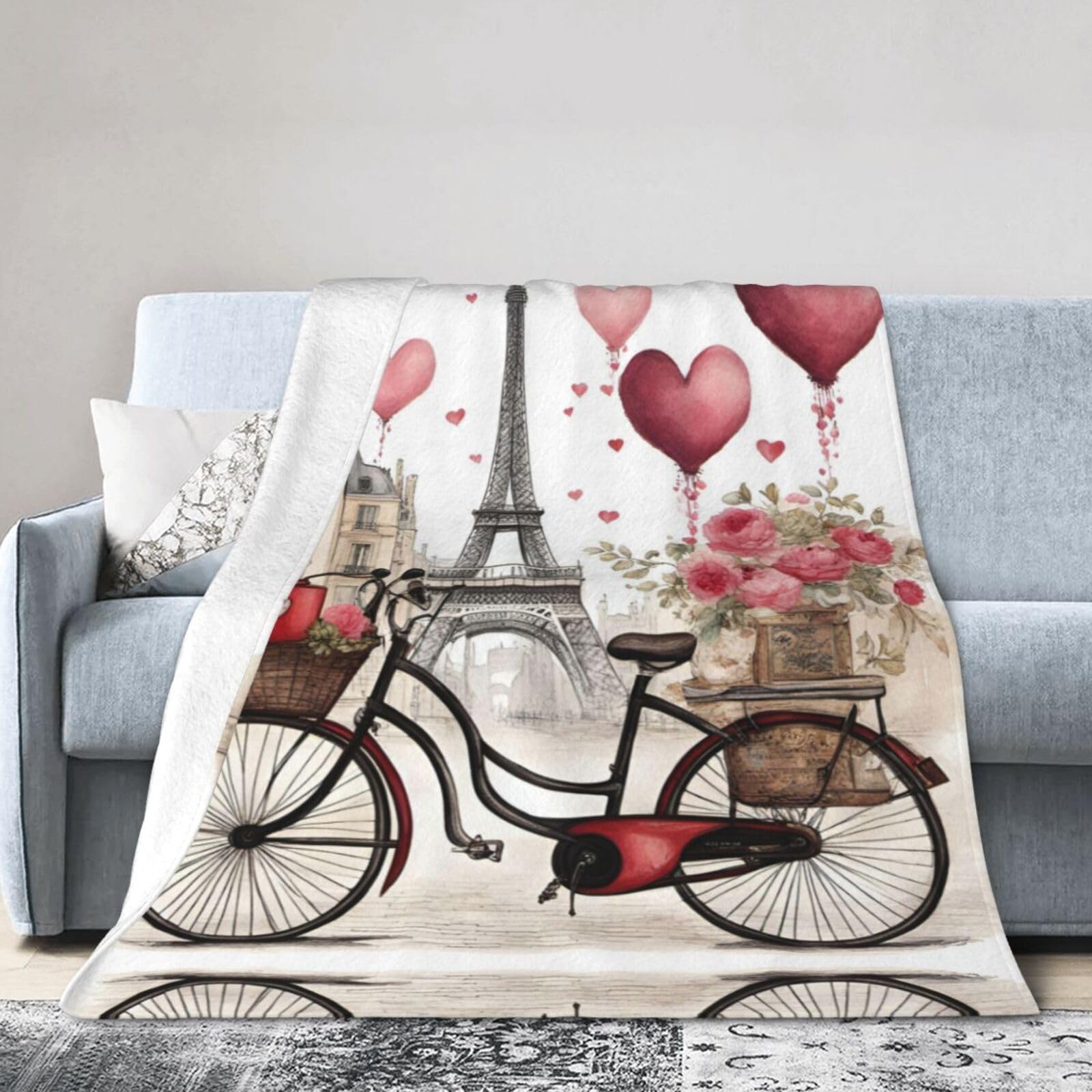 Couverture lit flanelle Paris douce contre la climatisation