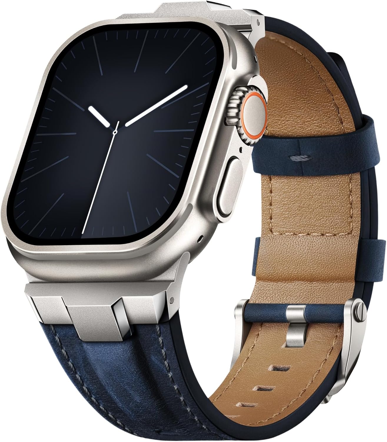 Suitisbest Leather Band Compatible for Apple Watch Ultra Band 49mm 46mm 45mm 44mm 42mm 41mm 40mm, Genuine Leather Replacement Strap for iWatch series 11 10 9 8 7 6 5 4 3 2 1, SE 3 2 1, Ultra 3 2 1