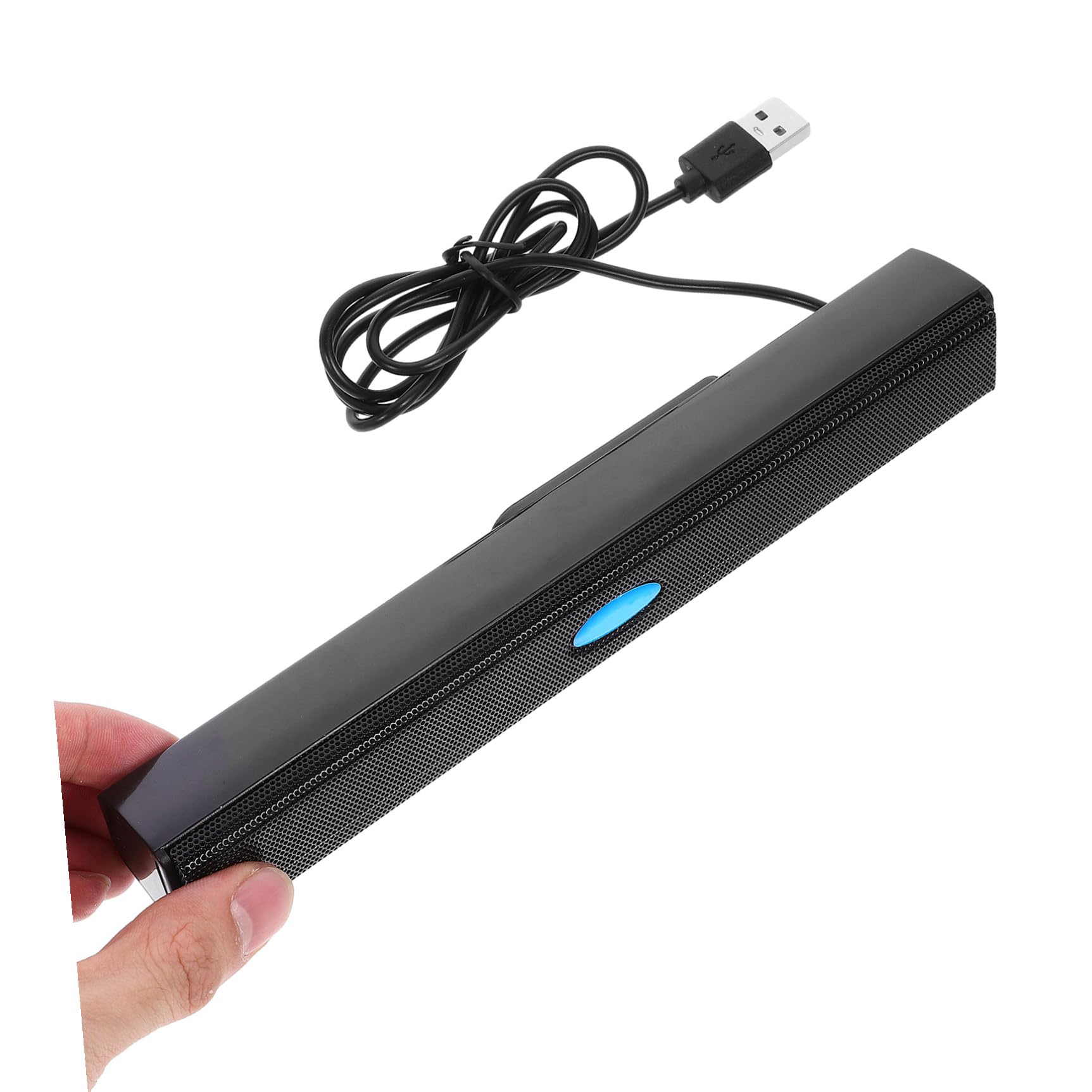 UPKOCH Barre de Son USB 2.0 pour Ordinateur Portable, Haut-Parleur Stéréo Compact, Mini Caisson de Basses Intégré, Usage Bureau et Maison, Compatible Pc/Tablette, Noir