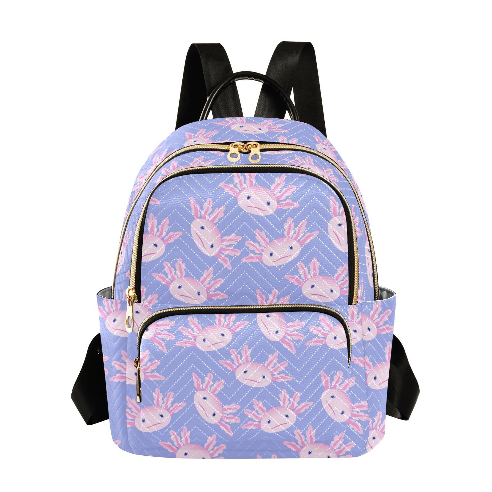 Women Mini Backpack Cute Axolotl Salamander Fashion Purse,S