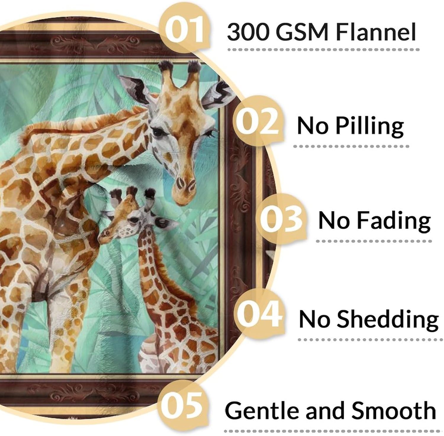 Giraffe Blanket Gifts - 50"x60" Cute Throw Blanket for Adults, Kids - Brown Soft Plush Blankets for Bed, Couch, Sofa
