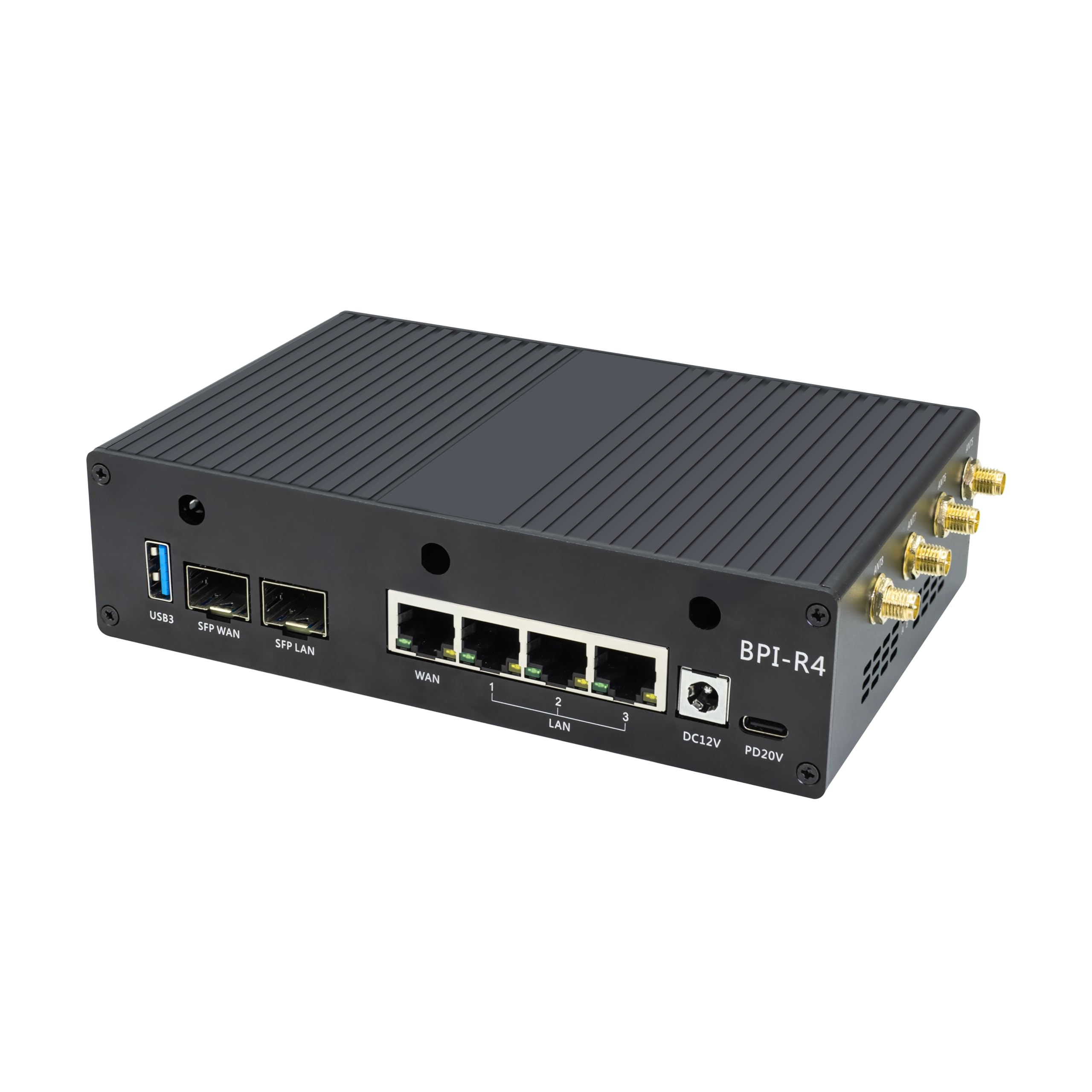 WayPonDEV Boîtier en métal noir pour carte routeur Wi-Fi double bande sans fil Banana Pi BPI-R4 OpenWRT, coque chauffante en métal pour Banana Pi BPI-R4 MediaTek MT7988A (Filogic 880) Ordinateur
