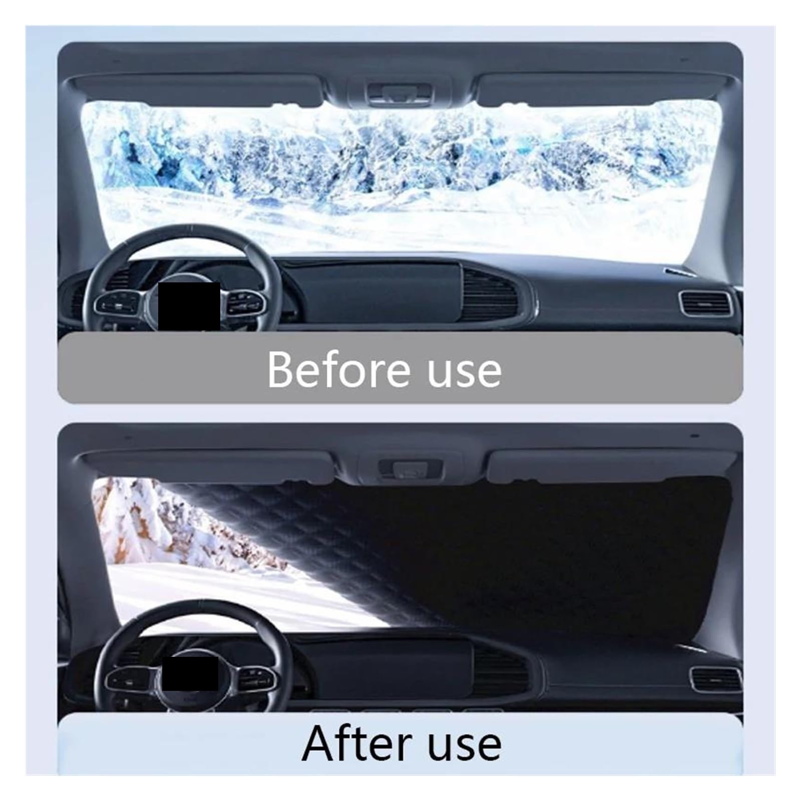 Couverture De Protection Contre La Neige Automobile pour Pare-Brise Avant, Protection D'aspiration Magnétique Anti-Gel Et Anti-Gel, Voiture Housse De Protection La Neige pour Pare-Brise