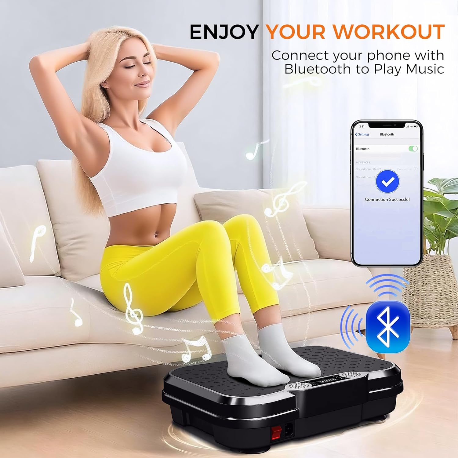 Vibration Plate Exercise Machine,Vibrating Platform for Lymphatic Drainage with 250 Speeds,450 lbs Weight Capacity,Vibrated Plates for Weight Loss,Full Body Workout Equipment for Fitness at Home - Image 6