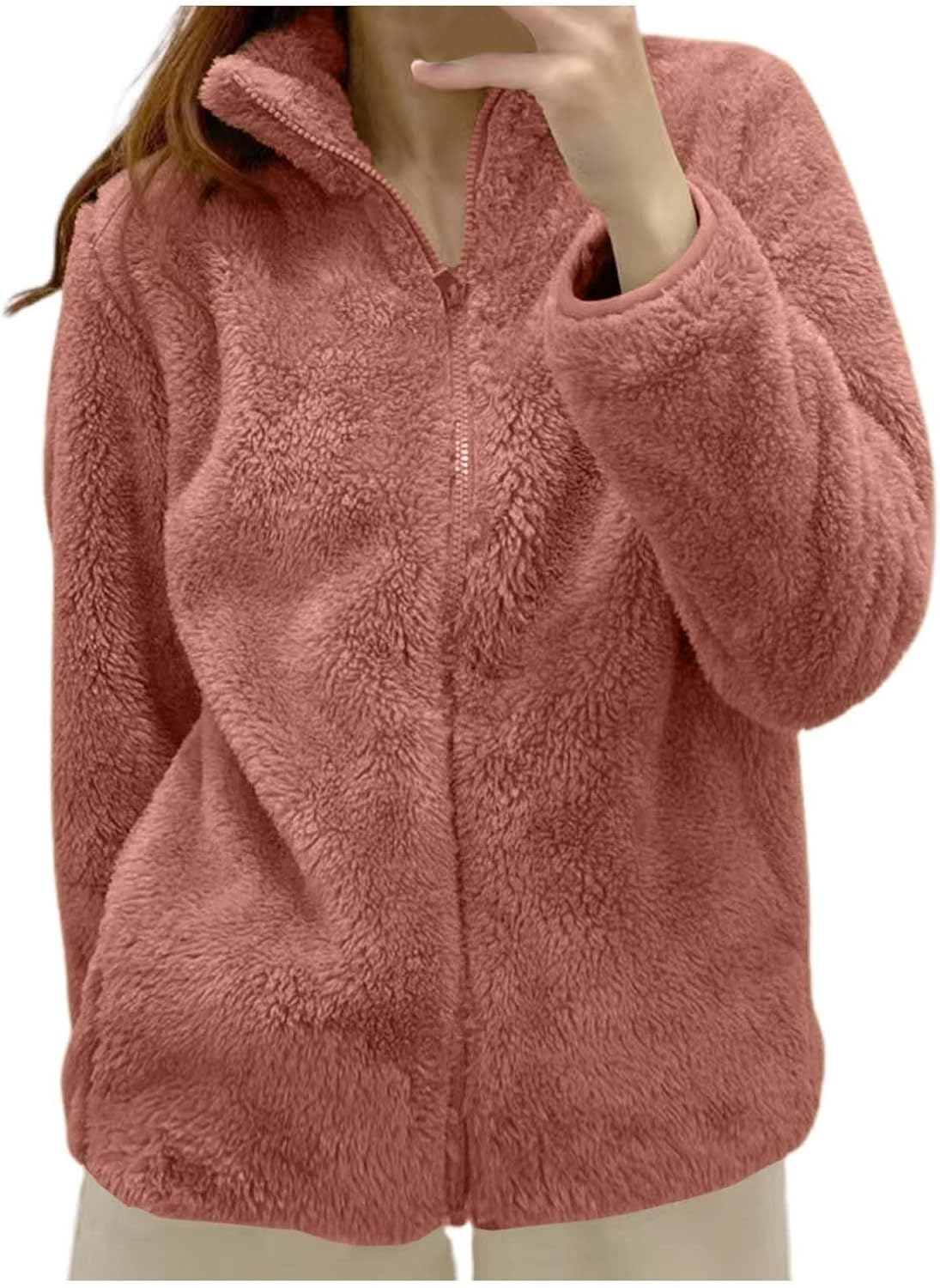 Giacca In Pile Donna Con Cappuccio - Felpa Teddy Morbida Per Autunno E Inverno