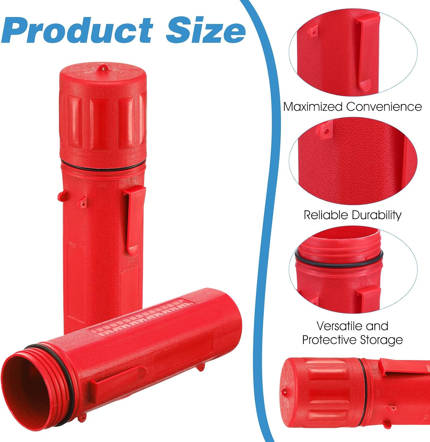2 Pcs Welding Rod Storage Tube 14 Inch Airproof Waterproof Electrode Welding Sticks Container, Red and Blue