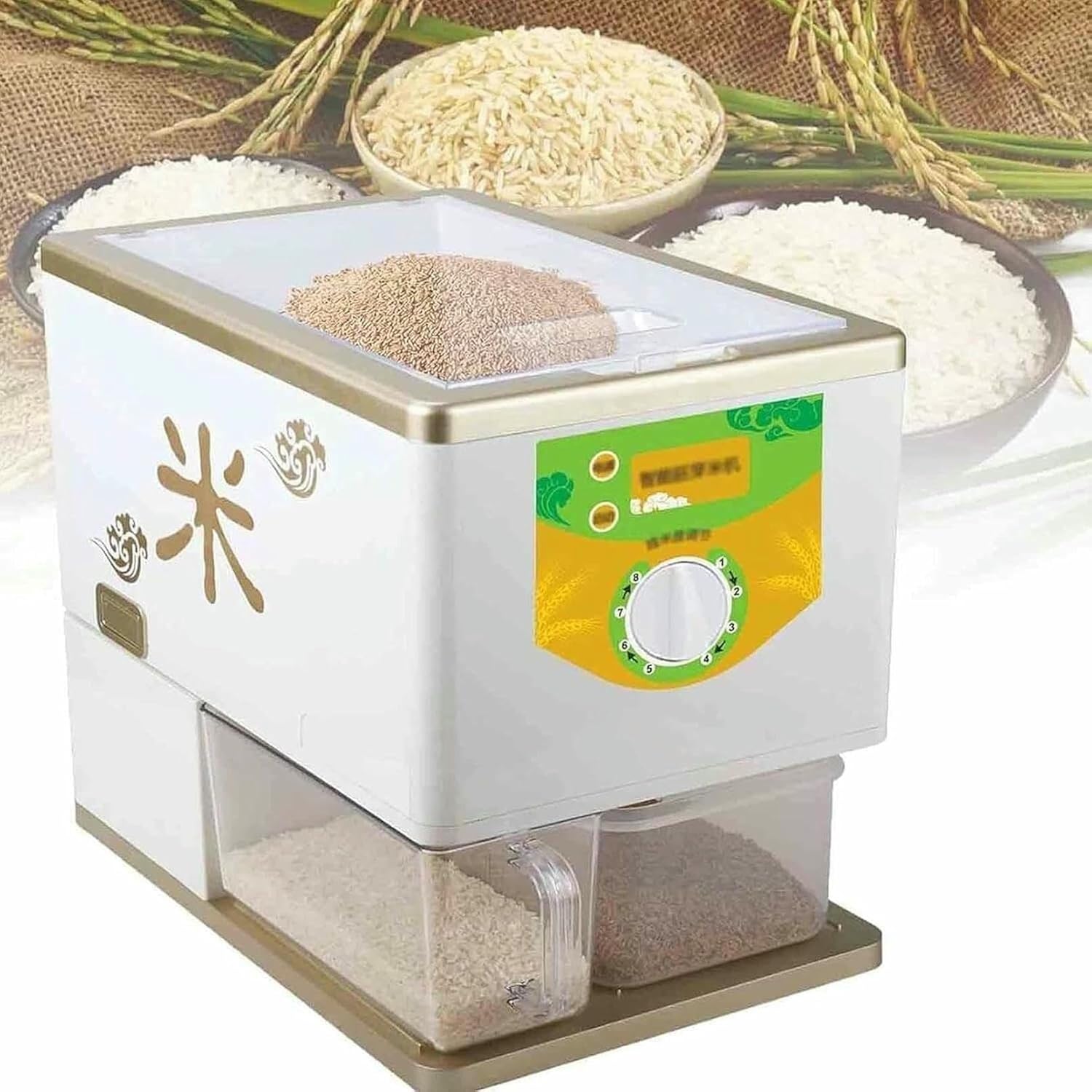 Automatic Rice Milling Machine,350w Household Intelligent Rice Hulling Machine,Small Rice Bran Machine,Suitable for Brown Rice,Germ Rice,Polished Rice