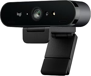 Logitech BRIO Ultra HD Webcam for Video Conferencing Recording and Streaming (Black) (Renewed)
