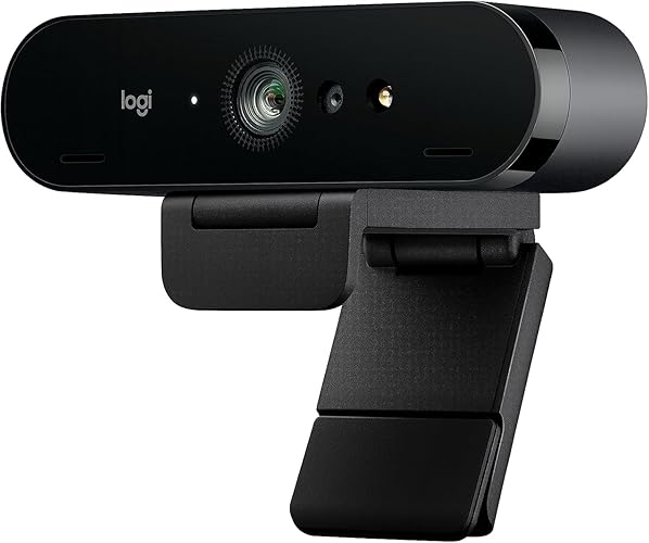Cámara web Logitech BRIO Ultra HD para videoconferencias, grabación y transmisión (Negro) (Renovada)