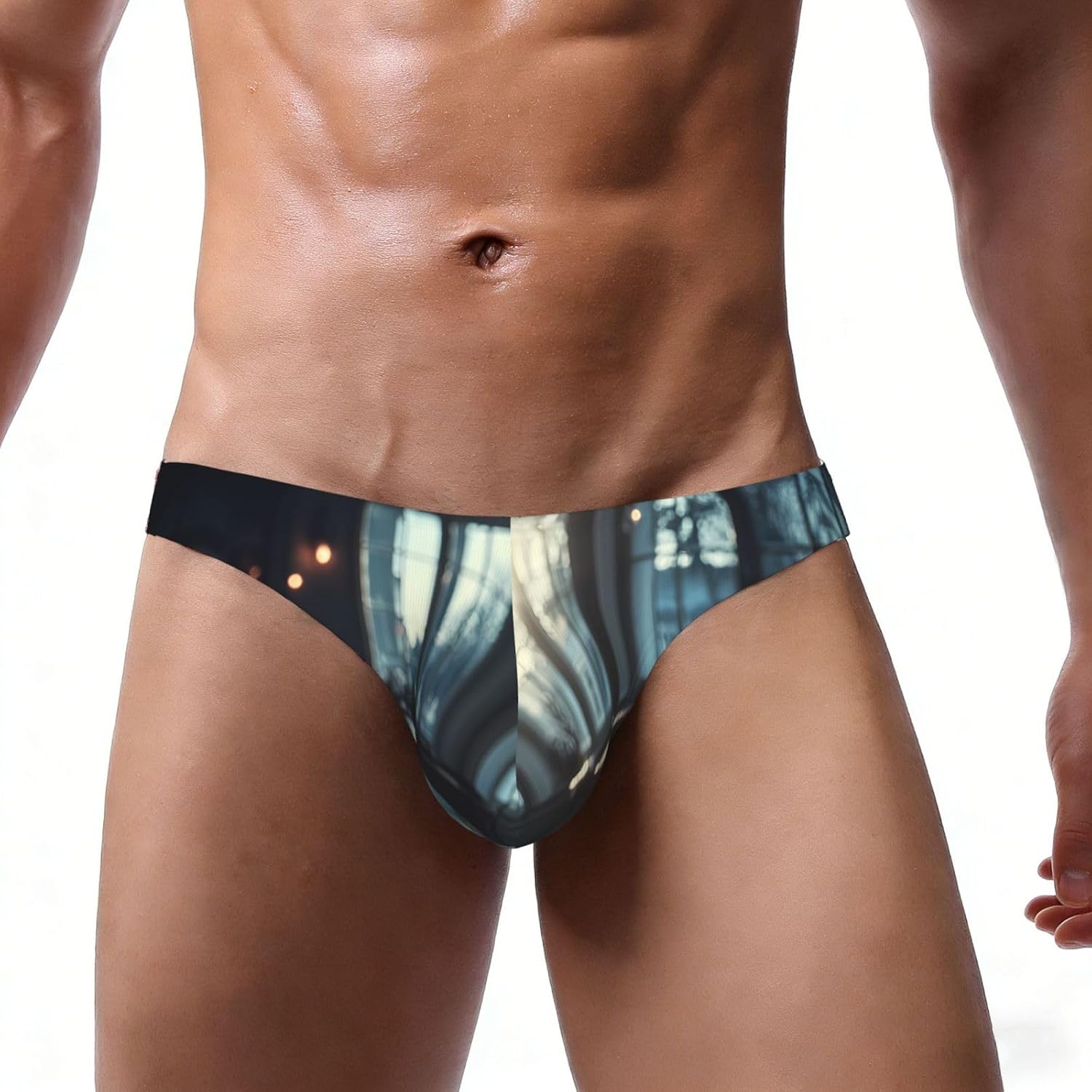Glowing Marble Men's Bikini Underwear - Soft Breathable Elasticity Comfort for Everyday Wear
