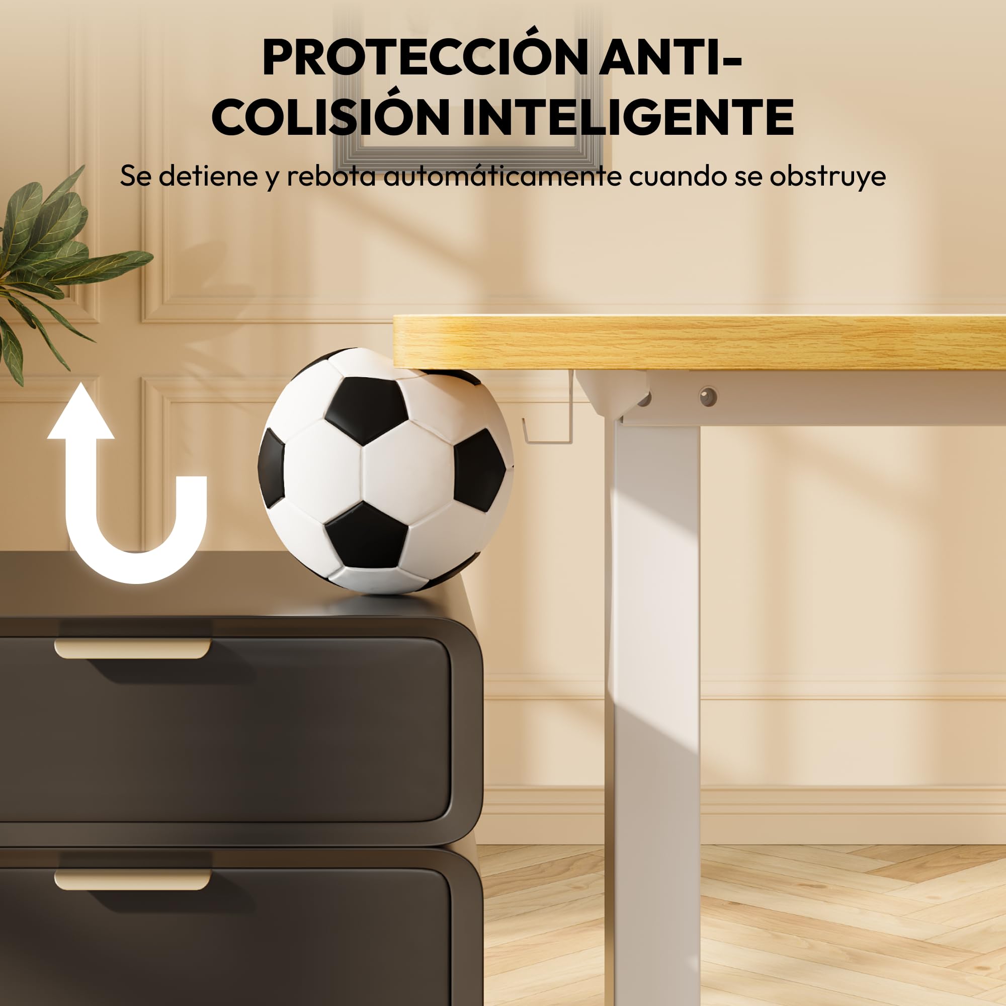 SANODESK Escritorio Elevable Eléctrico, Mesa Regulable en Altura con 4 Memorias y Sistema Anti-Colisión, Carga 100KG,Standing Desk Ergonómico para Oficina, Teletrabajo y Gaming, Blanco