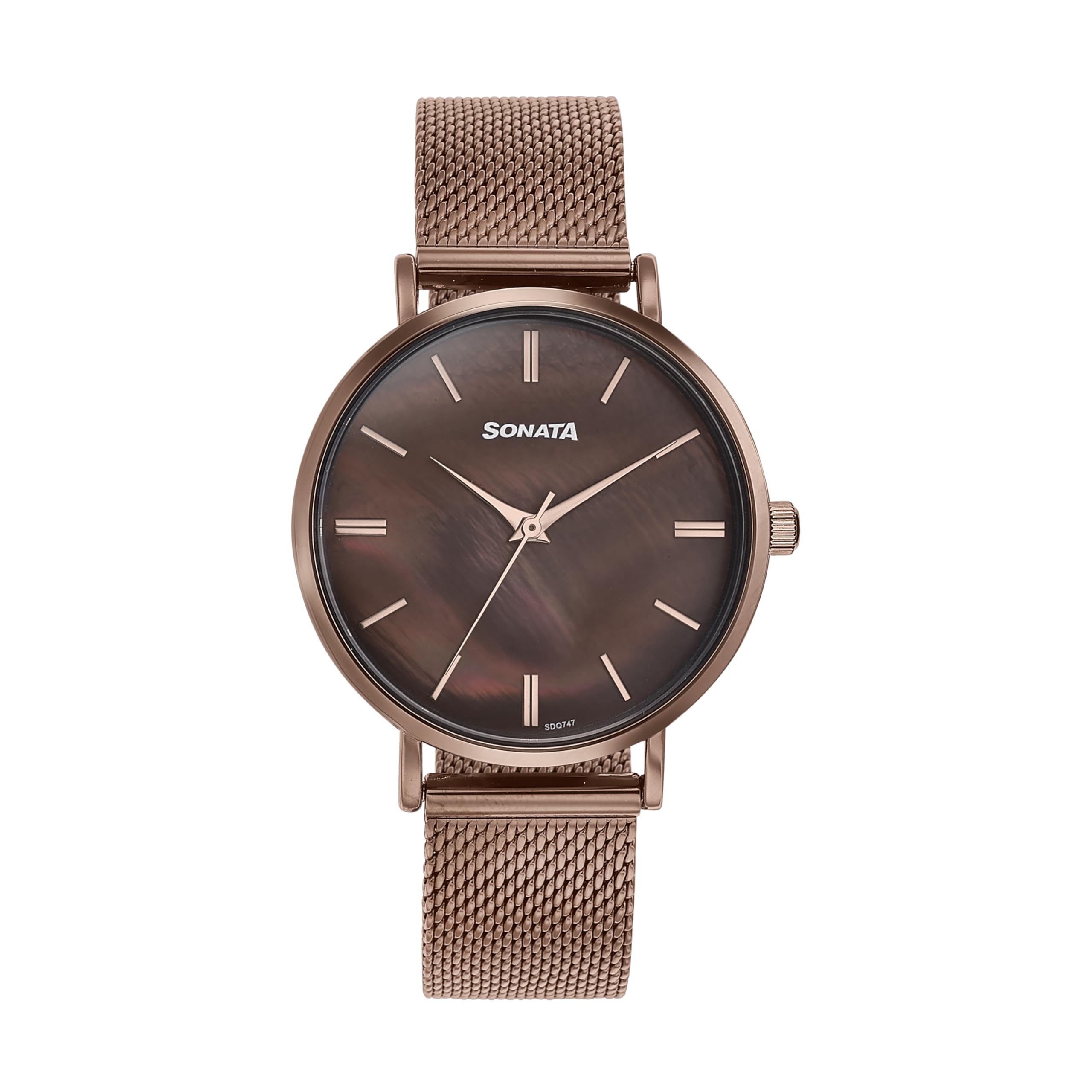Quartz Analog Brown Dial Brown Stainless Steel Strap Watch for Women-image-45