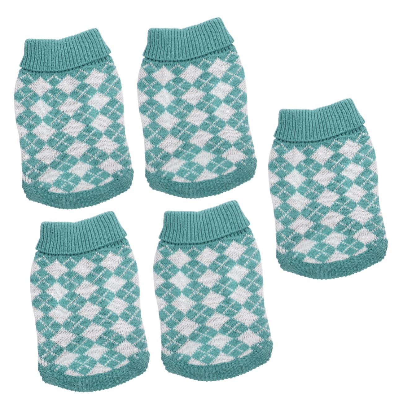 Pull chien à carreaux vêtements hiver animaux Milisten chaud confortable 5 pièces