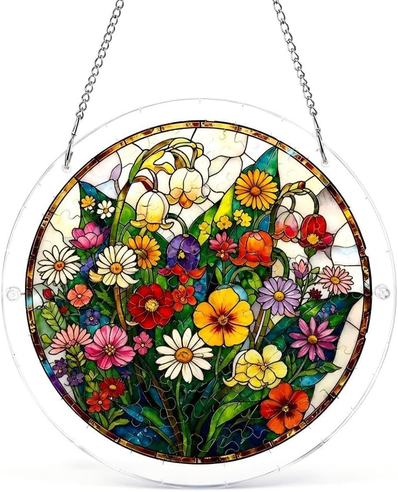 Acrylic Puzzle Suncatcher, Window 8in Christmas Puzzles
