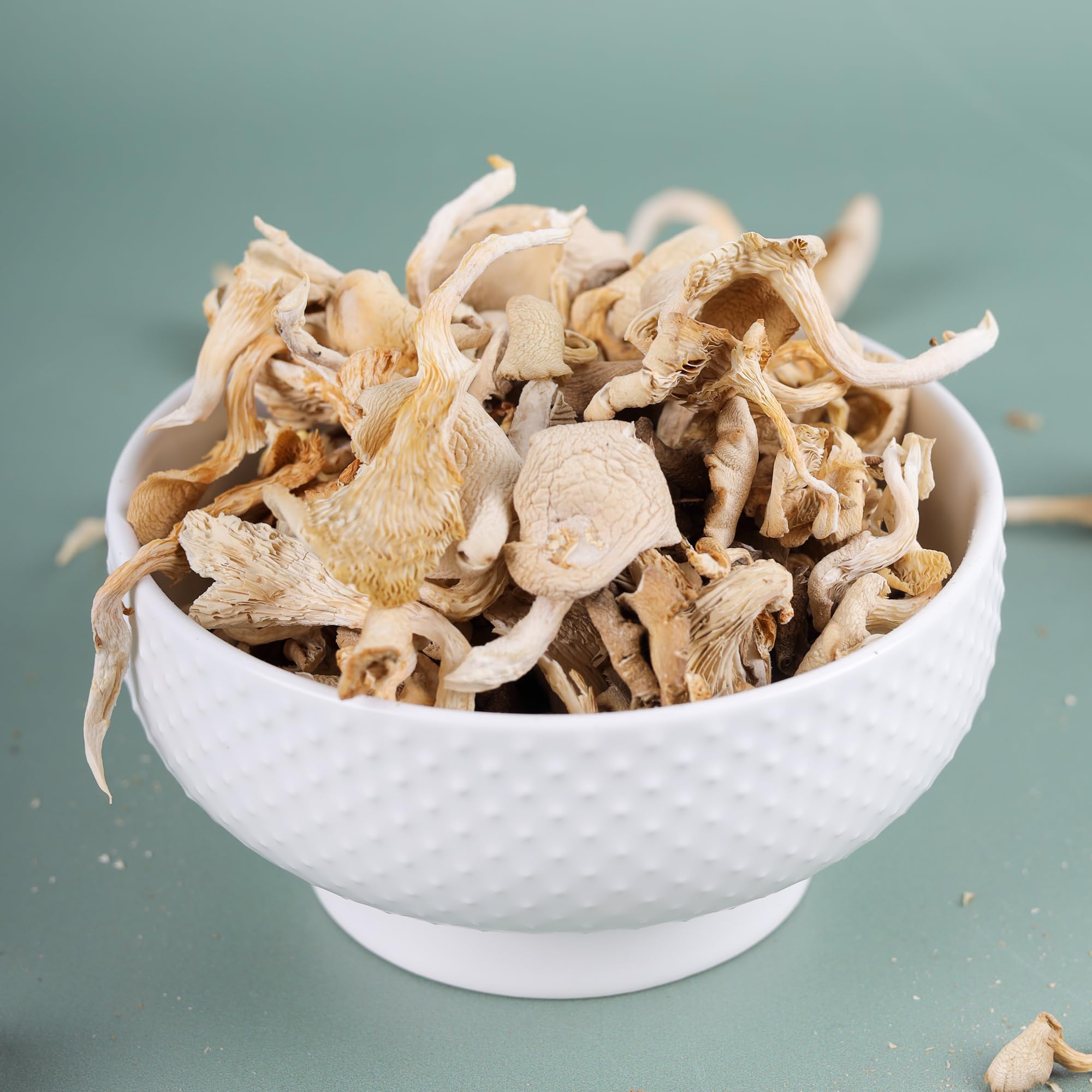 Voila Premium Dried Oyster Mushrooms 100g | High Protein | Gluten-Free | Natural Dehydrated Mushrooms | High Protein & High Fiber | Gluten Free | No Artificial Colors or Preservatives | Ideal for Soups, Stir Fry, Pasta & Asian Recipes. (5G Protein per 20 gm) 4